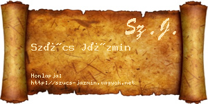 Szűcs Jázmin névjegykártya